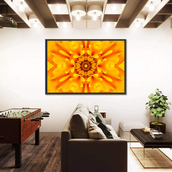 Yellow Mandala Flower Canvas Wall Art