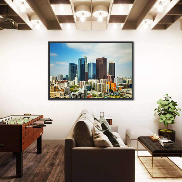 Los Angeles Cityscape On A Sunny Day Canvas Wall Art