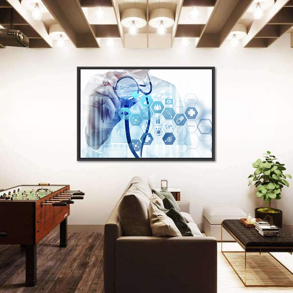 Smart Medical Doctor Digital Canvas Wall Art