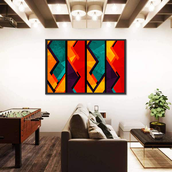 African Geometric Abstract Pattern Canvas Wall Art
