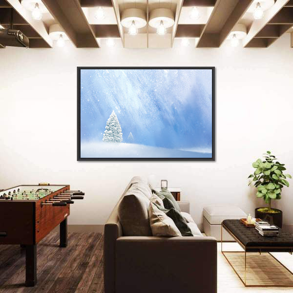 Snow-covered Pines in Soft Winter Light Canvas Wall Art