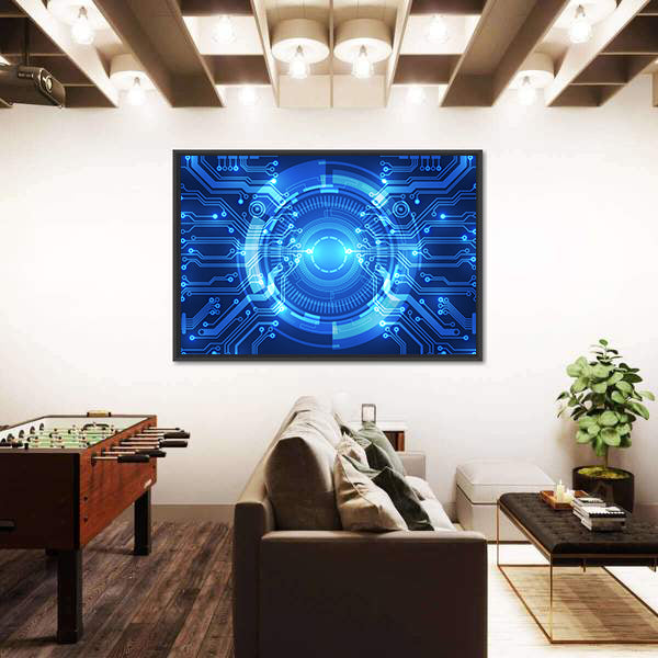 Futuristic Circuitry Core Canvas Wall Art