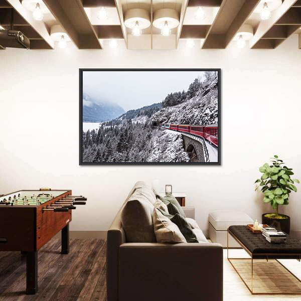 Glacier Express In Switzerland Canvas Wall Art
