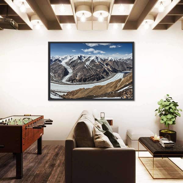 Scenic Fedchenko Glacier In Tajikistan Canvas Wall Art