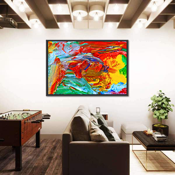 Oil Brushstrokes Abstract Painting Canvas Wall Art