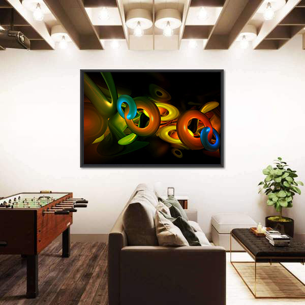 3D Colorful Shapes Abstract Canvas Wall Art
