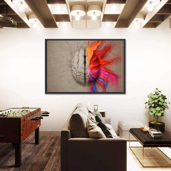 Creative Brain Paint Explosion Canvas Wall Art