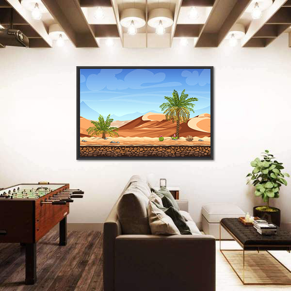 Desert Side-scrolling Game Scene Canvas Wall Art