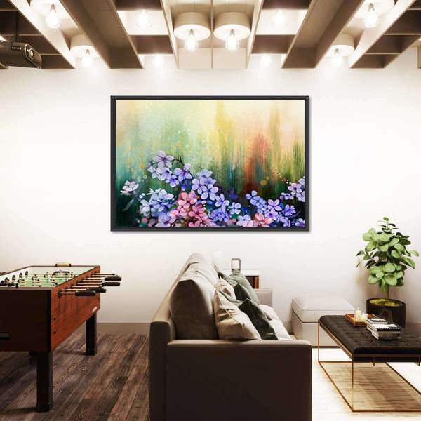 Abstract Cherry Blossoms in Purple Canvas Wall Art