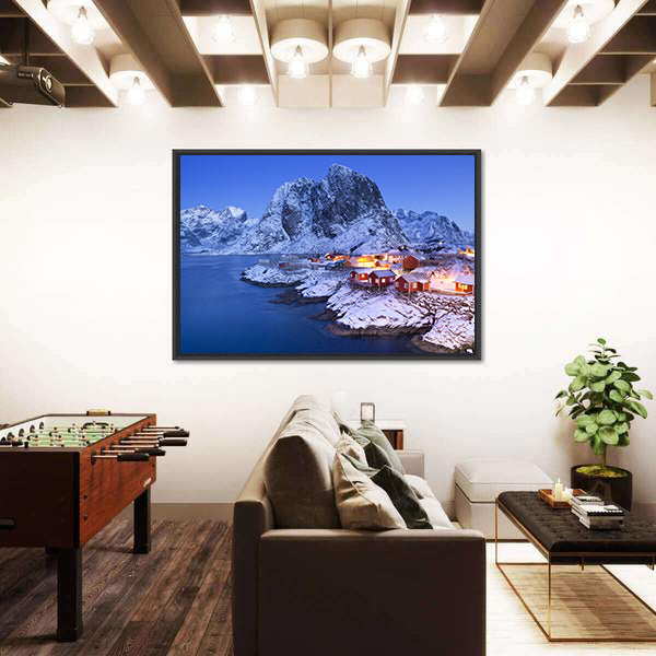 Norwegian Fisherman's Cabins In Lofoten Canvas Wall Art
