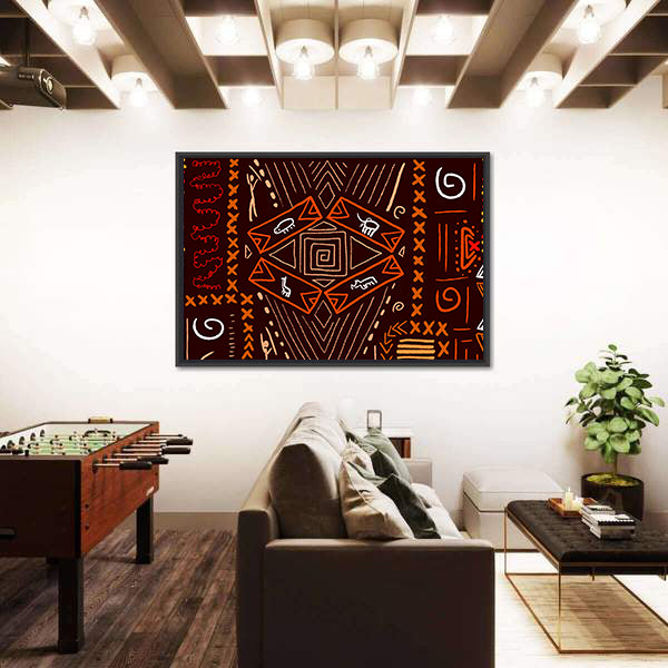 African Aboriginal Tribal Design Canvas Wall Art