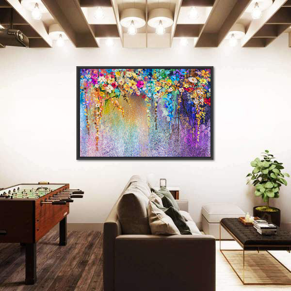 Cascading Watercolor Floral Abstract Canvas Wall Art