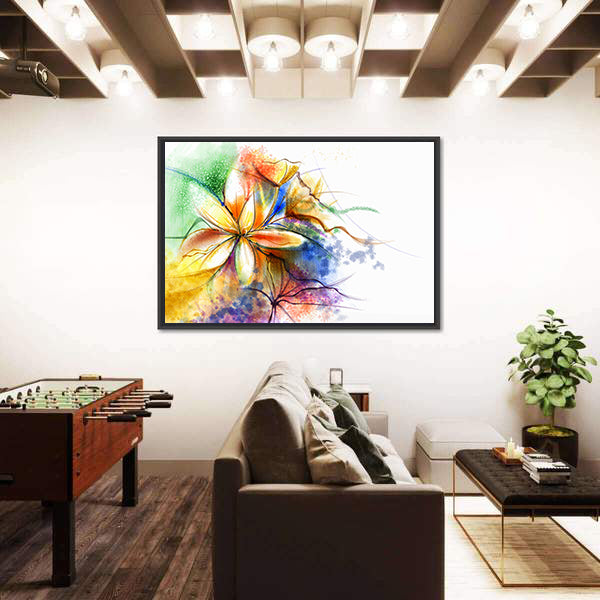 Colorful Abstract Lilies Canvas Wall Art