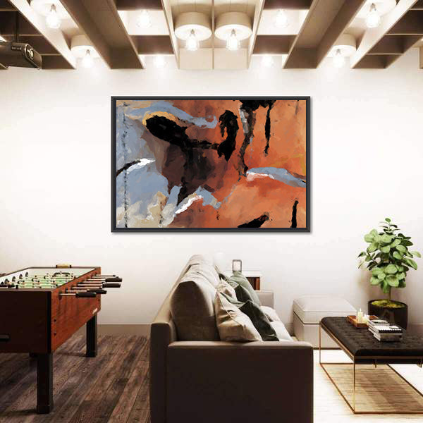 Grunge Orange Abstract Texture Canvas Wall Art