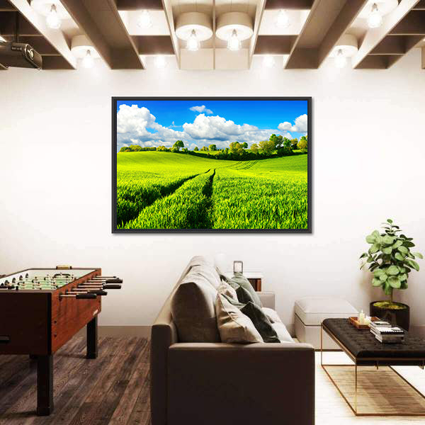 Idyllic Green Fields Canvas Wall Art