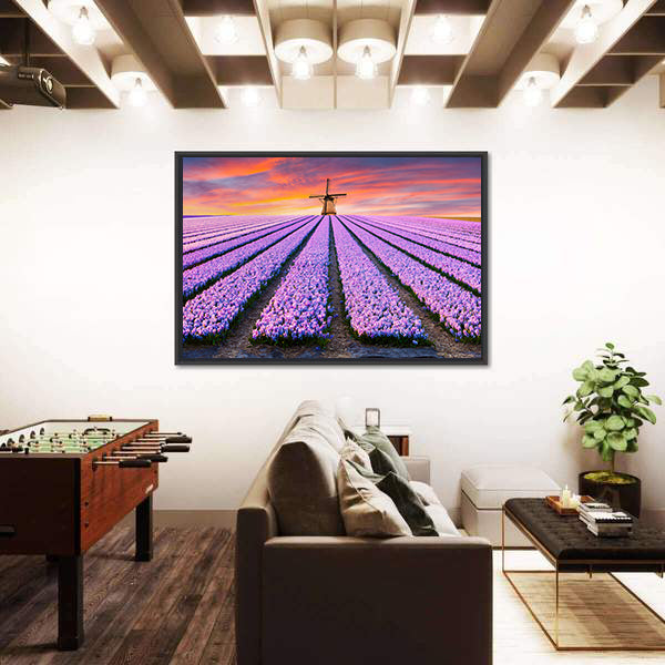 Spring Scene On The Flowers Farm In Netherlands Canvas Wall Art