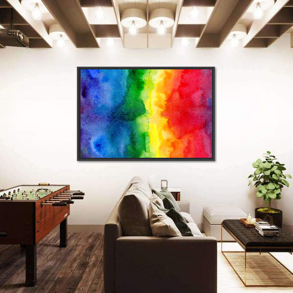 Watercolor Rainbow Gradient Canvas Wall Art