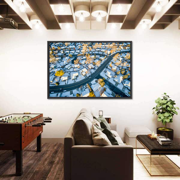 Fort Collins Cityscape In Colorado Canvas Wall Art