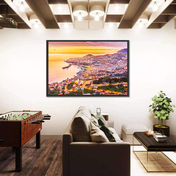 Madeira Island Sunset Harbor Canvas Wall Art