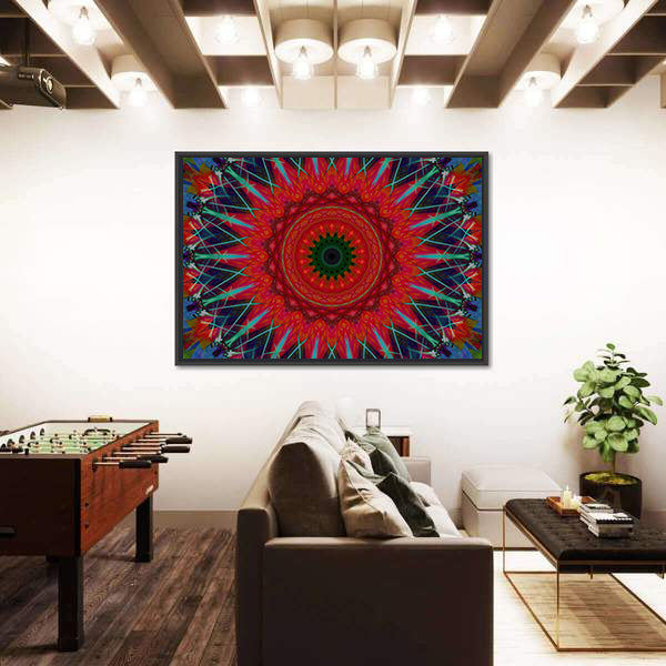 Lotus Blossom Mandala Canvas Wall Art