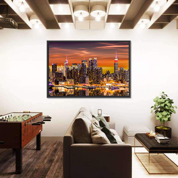 New York City At Sunrise Canvas Wall Art