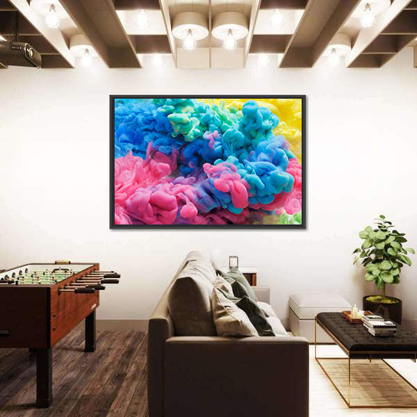 Colorful Acrylic Ink Swirls Canvas Wall Art