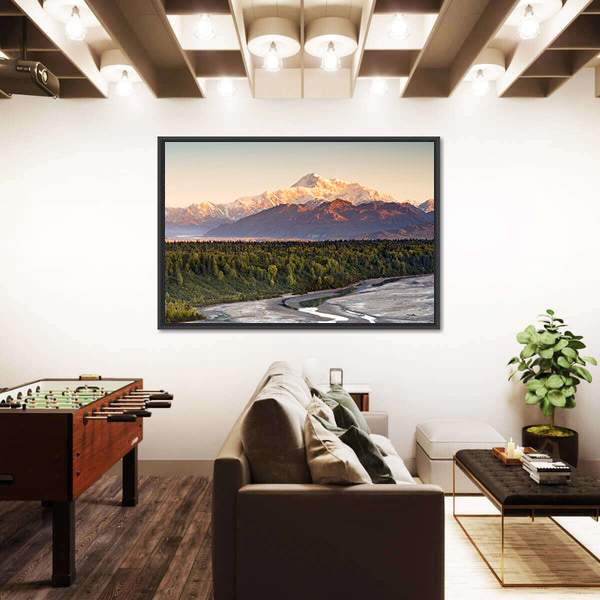 Denali Range And Mt McKinley In Alaska Canvas Wall Art