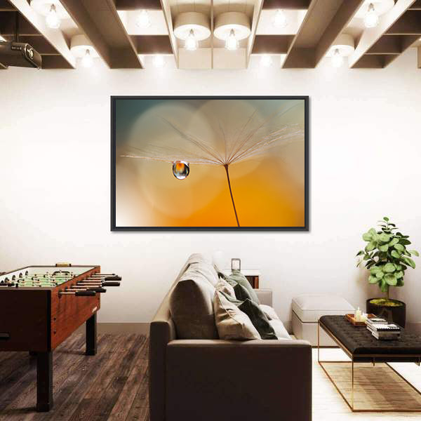 Dandelion Seed with Water Droplet Canvas Wall Art