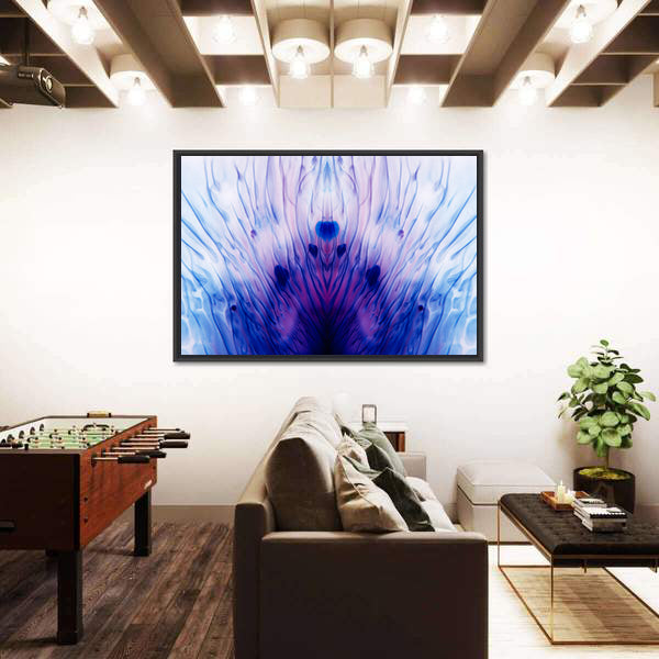 Blue Lotus Mandala Abstract Canvas Wall Art