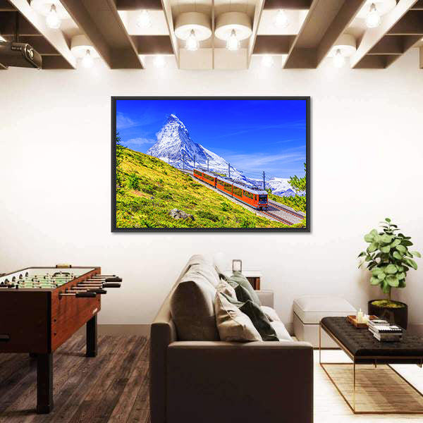 Gornergrat Tourist Train In Zermatt Switzerland Canvas Wall Art