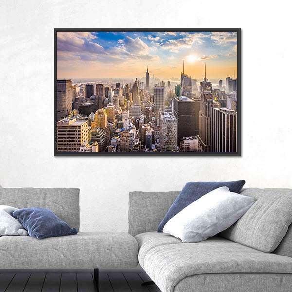 Manhattan Skyline with Empire State Building Canvas Wall Art