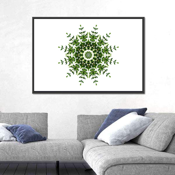 Green Mandala Pattern Canvas Wall Art