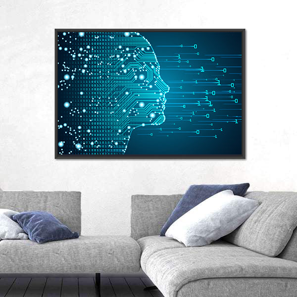 Ai Circuitry Silhouette Canvas Wall Art