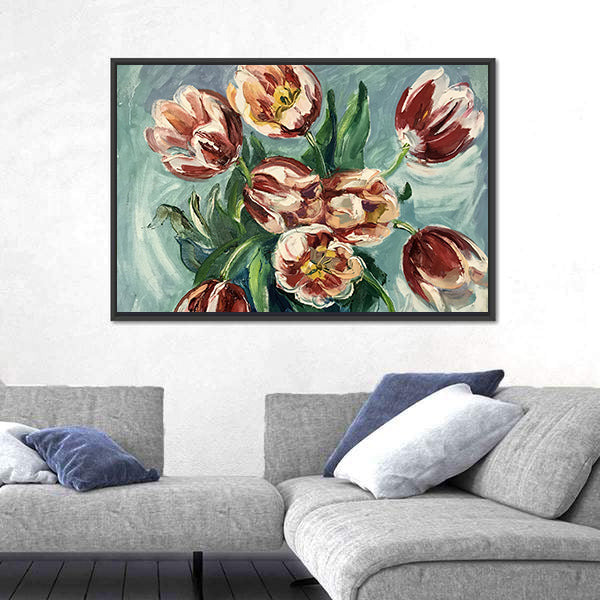 Variegated Tulips Still Life Canvas Wall Art