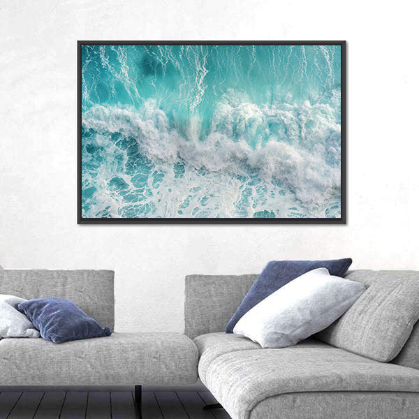 Aerial View Of The Ocean Wave Canvas Wall Art
