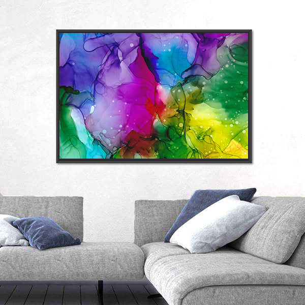 Colorful Alcohol Ink Abstract Canvas Wall Art
