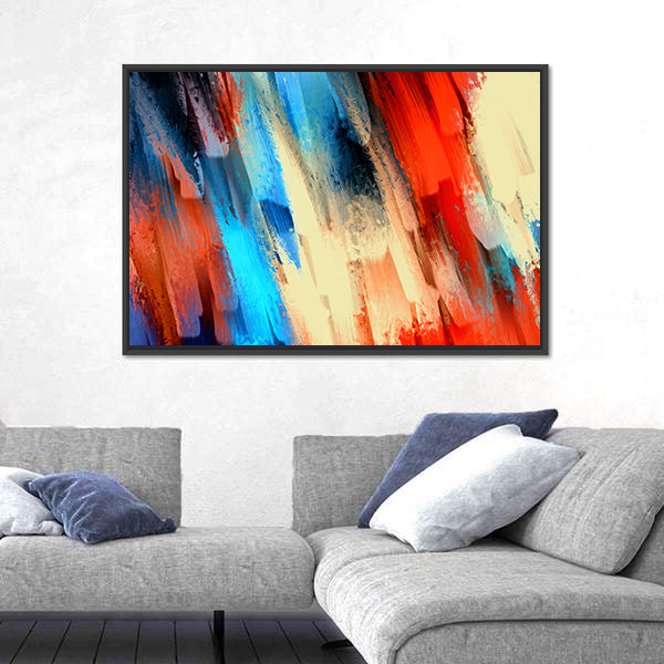 Dynamic Diagonal Brushstrokes Oil Painting Canvas Wall Art