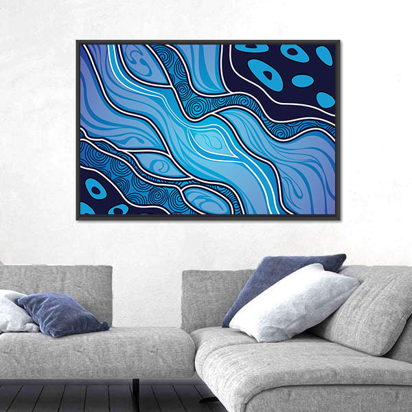 Aboriginal River Abstract Canvas Wall Art
