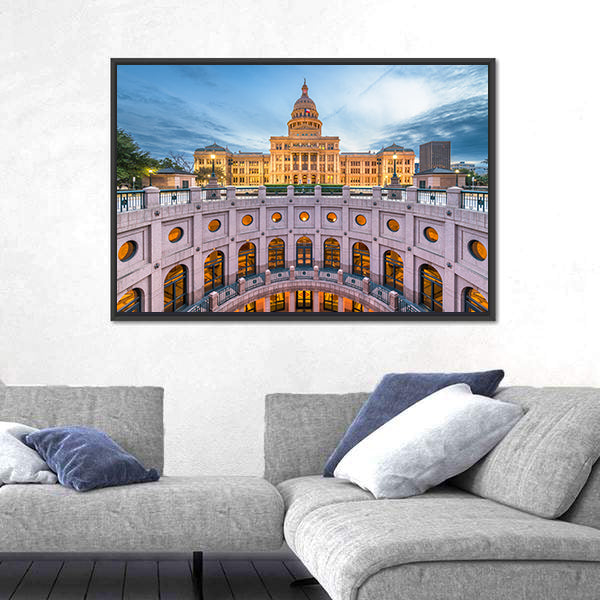 Austin State Capitol at Blue Hour Canvas Wall Art