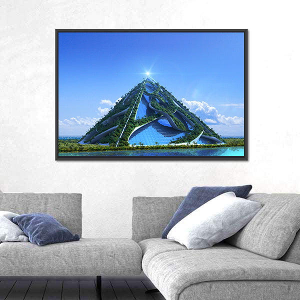 3D Glass Pyramid Canvas Wall Art