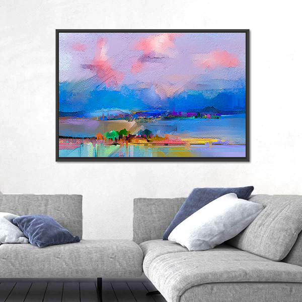 Colorful Sky Abstract Landscape Canvas Wall Art