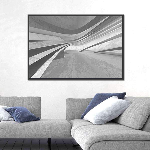 3D Empty Dark Room Canvas Wall Art