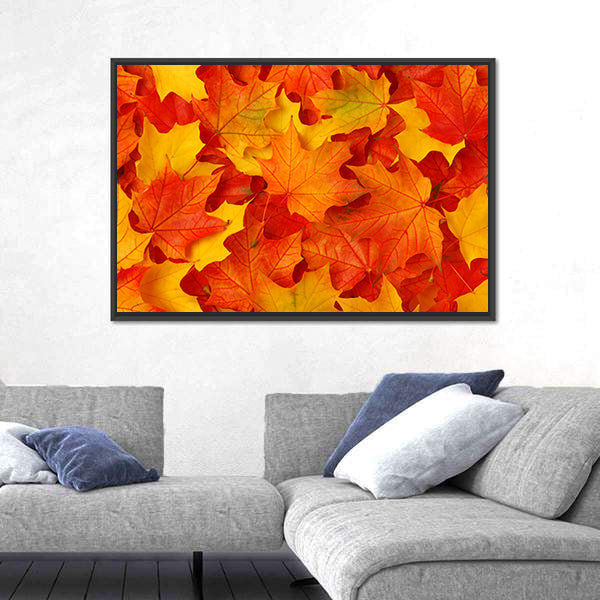 Fall Maple Leaves Canvas Wall Art