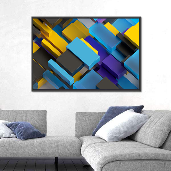 Layered Brick Pattern Canvas Wall Art