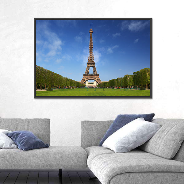 Eiffel Tower in Paris on a Sunny Spring Day Canvas Wall Art