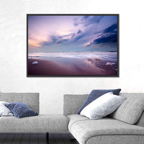 Ocean At Night Canvas Wall Art