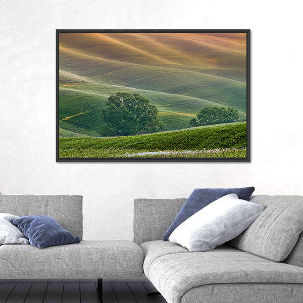 Tuscany Rolling Hills at Golden Hour Canvas Wall Art
