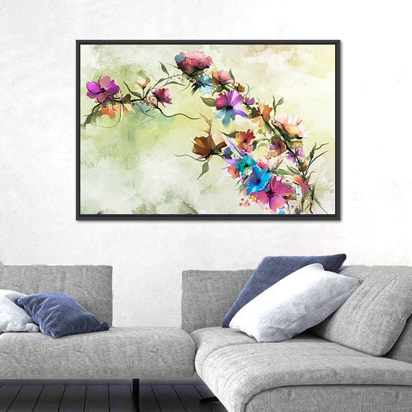 Colorful Abstract Floral Oil Painting Canvas Wall Art