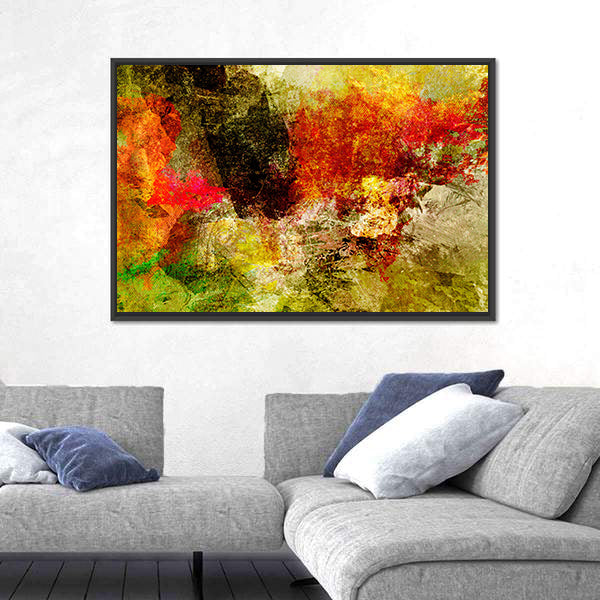 Acrylic Abstract with Central Dark Mass Canvas Wall Art
