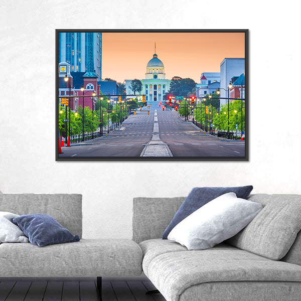 Montgomery State Capitol at Dawn Canvas Wall Art